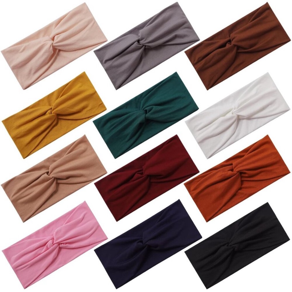 12 Pcs Stretchy Headbands For Women, Absorbed Sport Headband